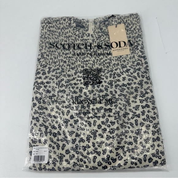 Scotch & Soda | Long Sleeve Floral Smocked Frill Mini Dress | Medium NWT - Picture 6 of 15